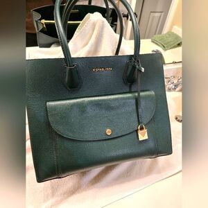 Michael Kors Green Leather Tote Bag